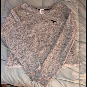 PINK Victoria’s Secret Mesh Shoulder Crop Crew L/S sweatshirt